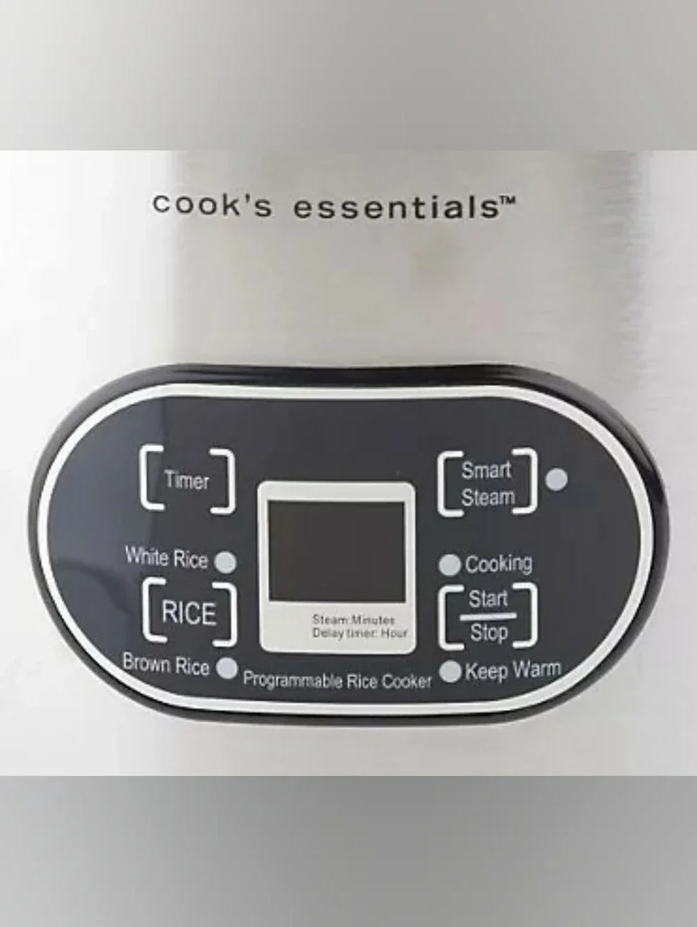 Cook's Essentials 10C Digital Stainless Steel Nonstick Rice Cooker Black Silver